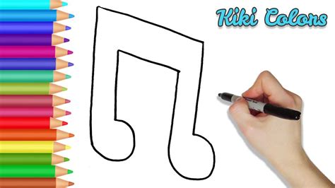 How To Draw Music Note Part 1 Teach Drawing For Kids And Toddlers