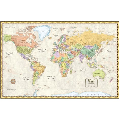 Rmc World Wall Map Poster Classic Series Swiftmaps