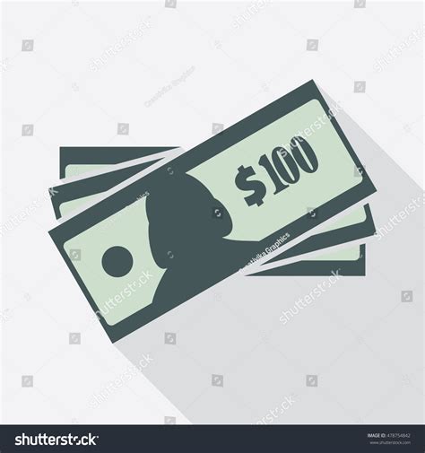 One Hundred Dollars Banknotes Stack Flat Icon Royalty Free Stock