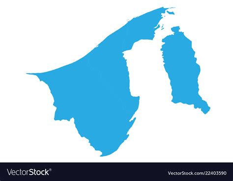 Map Of Brunei Darussalam High Detailed Royalty Free Vector