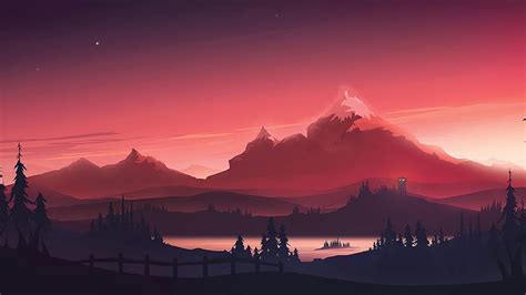 Red Mountains Morning Minimal Artist Backgrounds And Artistic