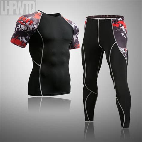 clothes compression set men s sport suits running sets sports gym fitness tights jogging