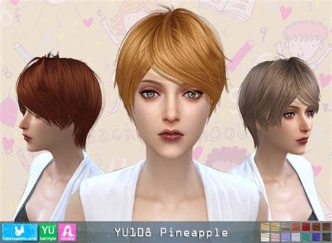 Newsea Yu 108 Pineapple Donation Hairstyle For Her • Sims 4 Downloads