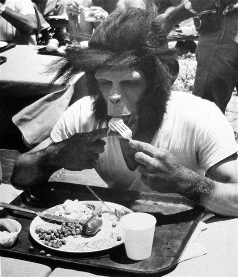 Roddy Mcdowall Eating Behind The Scenes Of Planet Of The Apes 1967