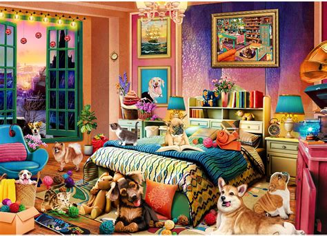 Jigsaw Puzzles For Adults 1000 Pieces Mischievous Pets Party 1000