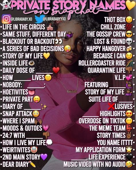 Private Story Names 💘 Name For Instagram Names For Snapchat