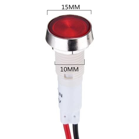12v 10mm Led Indicator Pilot Dash Dashboard Panel Warning Light Lamp