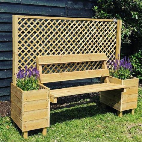 Wooden Bench Planter In 2021 Outdoor Gardens Backyard Fences Wooden