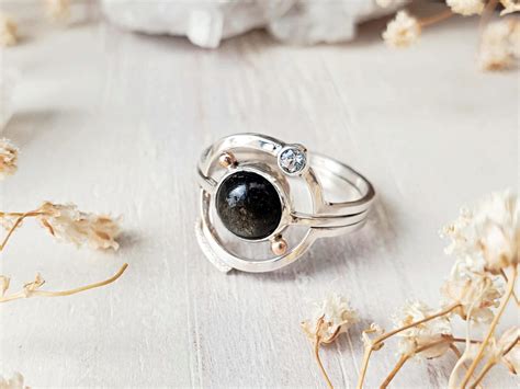 Luna Terra Obsidian Ring Set In Sterling Silver The Chestnut Forge
