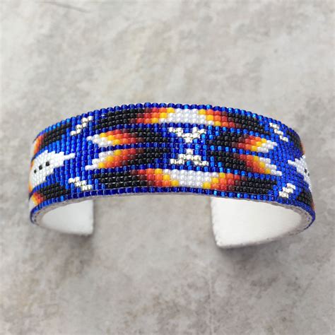 Native American Cuff Bracelet Beaded Navajo Cuff Bracelet By
