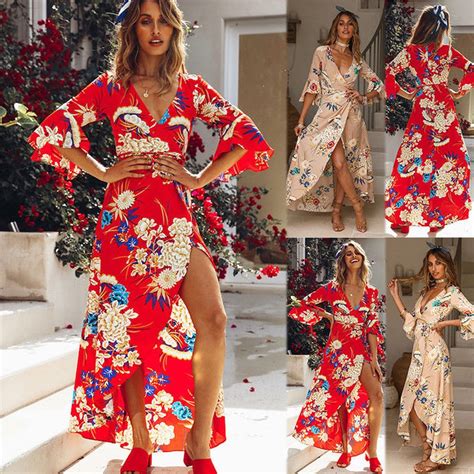 Buy Summer Womens V Plunge Ladies Floral Kimono Beach
