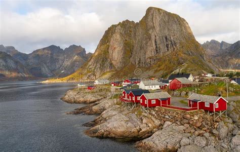 The Fishing Village Of Reine In The Lofoten Islands Of Norway Stock