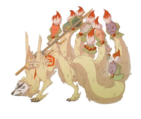The Nine Tailed Fox Okami Ninetails Transparent Png Download