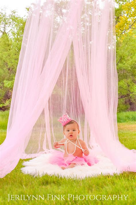 First Birthday Photoshoot Used A Pink Canopy For Beautiful Baby Girl