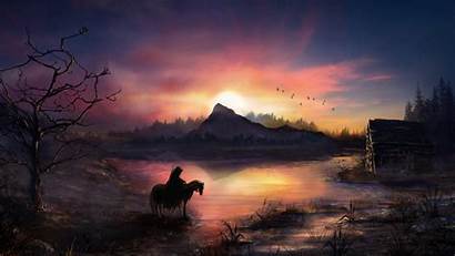 4k Horse Sunrise Wallpapers Fantasy Nature Warrior