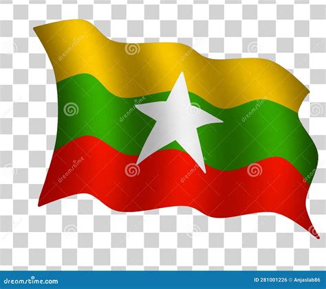 Myanmar Flag Png Isolated On Transparent Background Suitable For