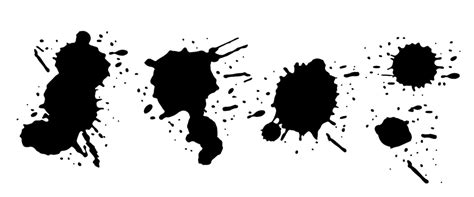 Premium Vector Set Of Black Ink Spot And Dots Drops And Splashes