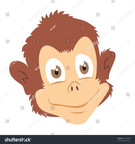 Monkey Head Cartoon Stock Vector Illustration 54156904