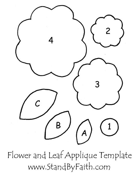 Free Flower And Leaf Applique Template Applique