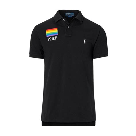 polo ralph lauren custom fit pride polo shirt in black for men lyst