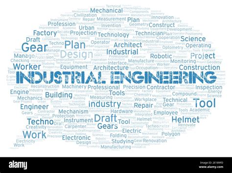 Industrial Engineering Typography Word Cloud Create With Text Only