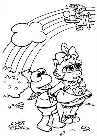 Printable coloring pages of kermit the frog, miss piggy and fozzie. Kermit, Miss Piggy and Gonzo coloring page | Free ...