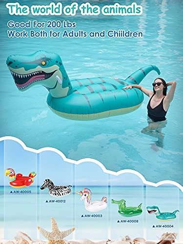 Airmyfun Giant Dinosaur Inflatable Pool Float 104x39x36 Inches Pool