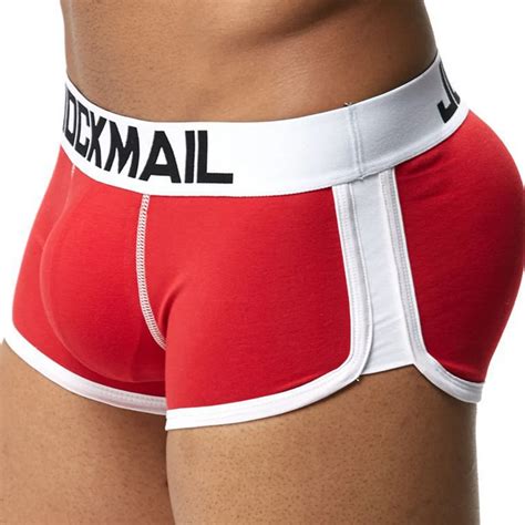 Underwear Mens Boxers Shorts Enhancing Trunks Sexy Bulge Penis Pad Enhancing Front Back Double