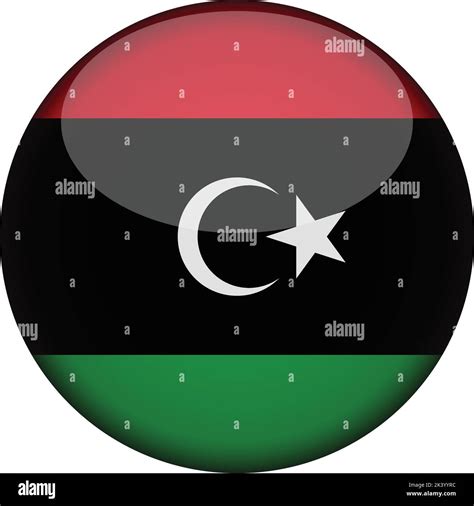 Libya Flag In Glossy Round Button Of Icon Libya Emblem Isolated On