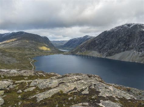 View Of The Lake Djupvatnet From Raod To Mountain Dalsnibba Plateaua