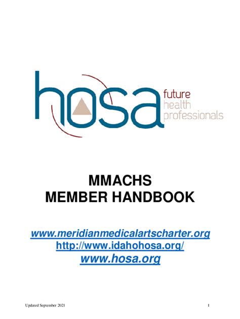 2021 2024 Form Id Hosa Future Health Professionals Mmachs Member