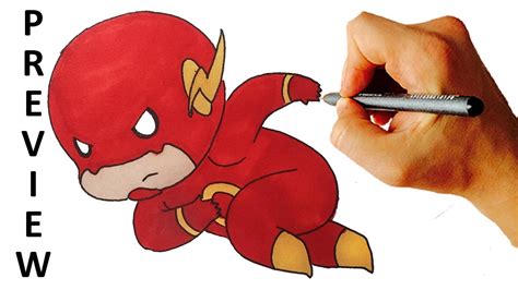 Pk How To Draw Flash Chibi From Dc Comics Heroes Easy Step