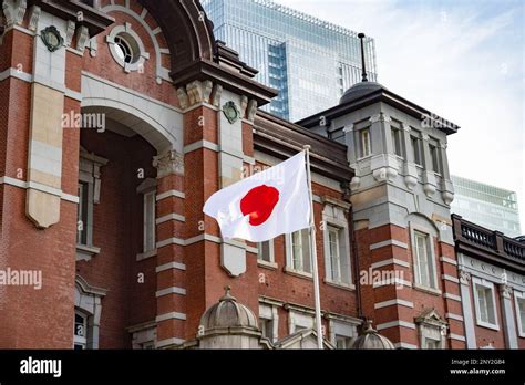 Tokyo, Japan. 6th Feb, 2023. A Japanese flag flies (hinomaru, Japan