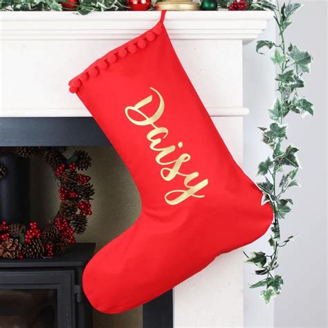 Personalised Christmas Stocking With Gold Namechristmas Betty