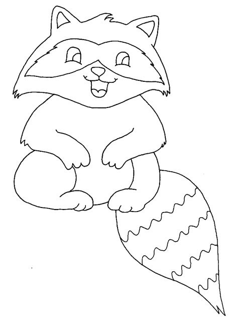 Print Coloring Page And Book Raccoon Animals Coloring