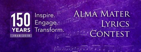 May seem strange to you. Alma Mater Lyrics Contest