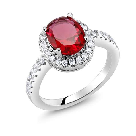 Genuine Ruby Crystal Ladies Ring Bellechic