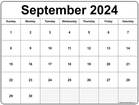 Blank Monthly Calendar September 2024 Diann Florina