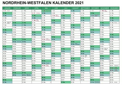 Översiktlig årskalender för 2021, datumen visas per månad inklusive veckonummer. Druckbare Leer Sommerferien 2021 NRW Kalender Zum ...