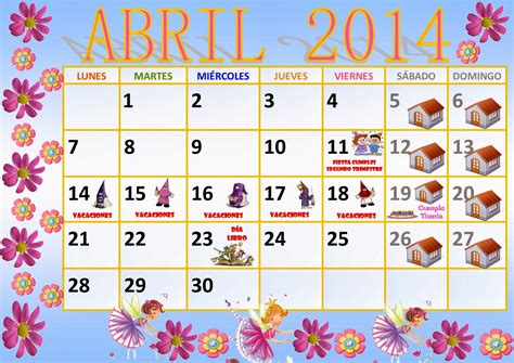 Mis Bichitos De Luz Calendario De Abril