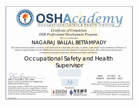 Hipaa And Osha Certification Free Osha Certificate Template Best