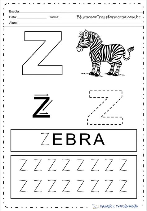 Atividades De Pontilhado Com A Letra Z Para Imprimir Educação E