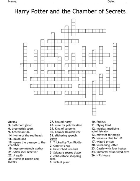 Harry Potter Printable Crossword Puzzles Crossword Puzzles Can Be Fun