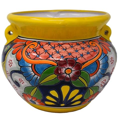 Made In Mexico Traditional Hand Painted Talavera Garden Pottery