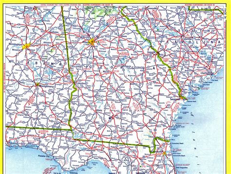 Road Map Of Georgia And Florida Printable Maps