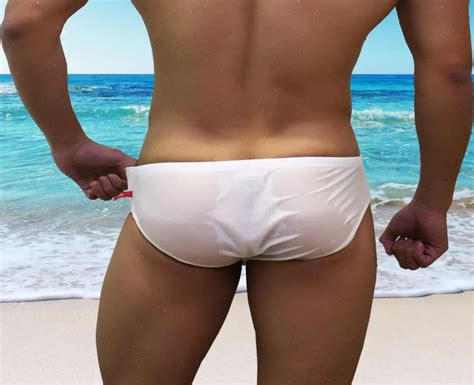 austinbem mens swim briefs translucent sexy gay swimwear man swimming trunks swimsuit beach