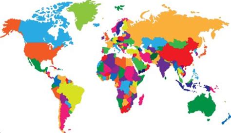 Coloured World Map With Countries World Map