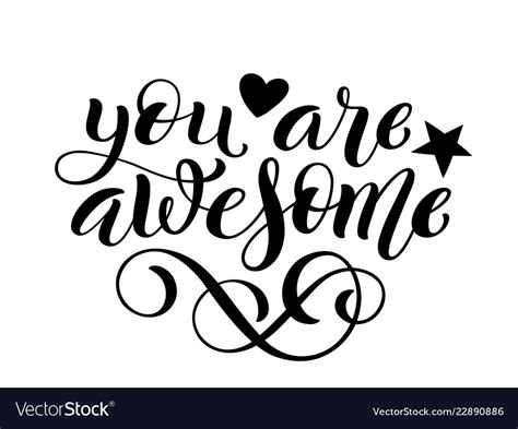 You Are Awesome Hand Written Lettering Royalty Free Vector