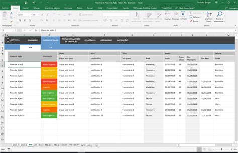 Plano De Ação Modelo Excel