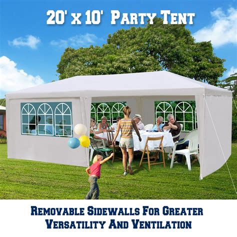 It takes less than 15 minutes to set up and provides impressive protection from elements. BenefitUSA 10X20 Wedding Party Tent Gazebo Pavilion Canopy ...